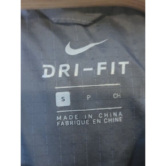 Nike Dri-Fit Windbreaker Jacket Gray Lined Hooded Size Small Full Zip Hoodie - Picture 5 of 5